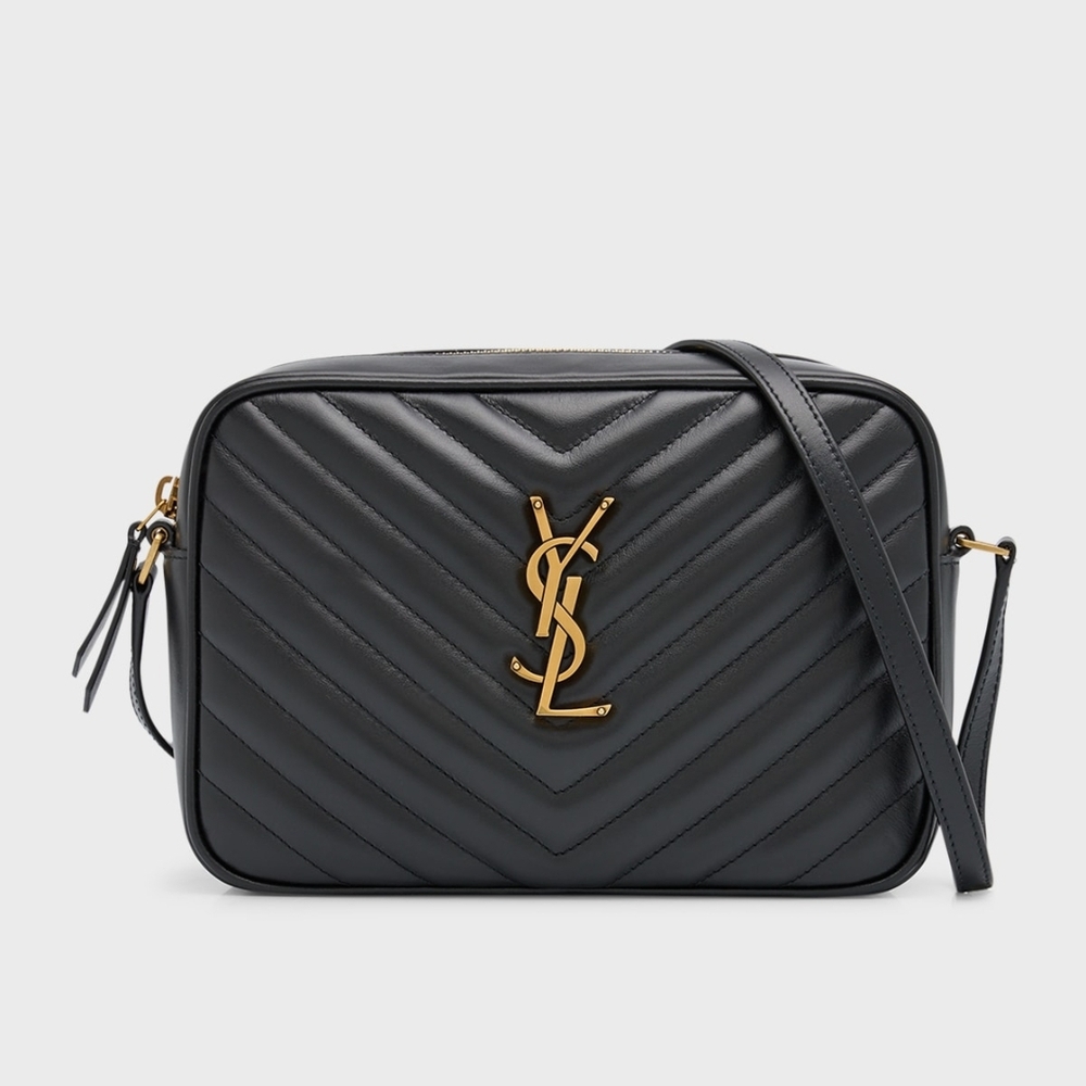Saint Laurent Black Quilted Camera Bag